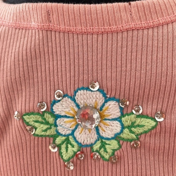 Y2K Vintage Sequins Ribbed Tank 0073 - Picture 9 of 11